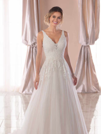 Dymaisei Women's V Neck Boho Wedding Dress For Bride