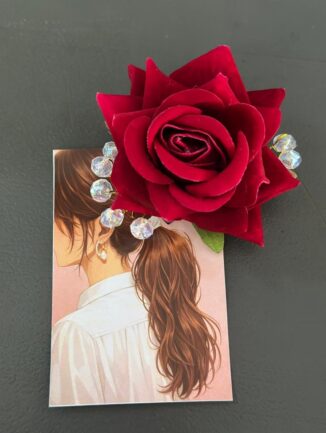 Rose Hair Clip with Pearl & Personalised Card